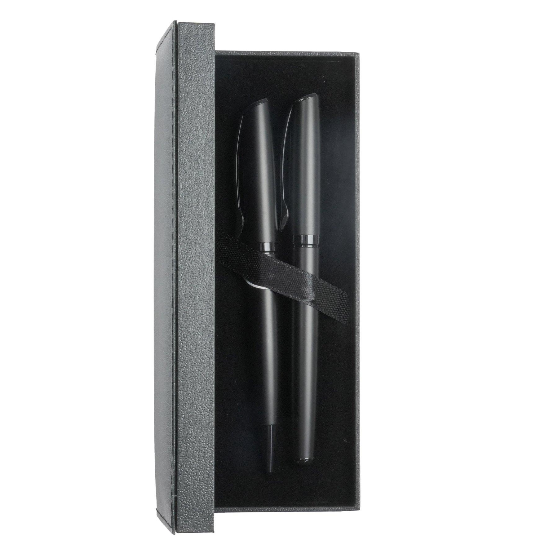 Office 1 Комплект химикалка и ролер Rush, метални, черни | JAR Computers Office 1 Комплект химикалка и ролер Rush, метални, черни