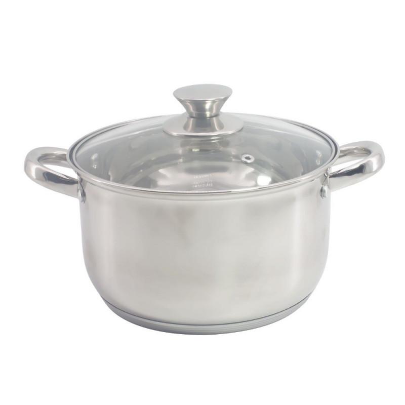 Тенджера с капак Rosberg R51210L28, 28 см, 10 л, Индукция, Инокс