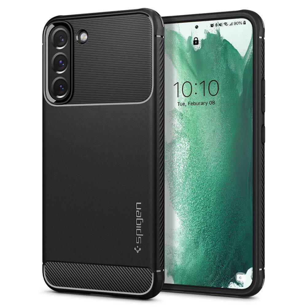 Тънък качествен силиконов (TPU) калъф за Samsung Galaxy S22 Plus - Spigen Rugged Armor Case (черен) | JAR Computers Тънък качествен силиконов (TPU) калъф за Samsung Galaxy S22 Plus - Spigen Rugged Armor Case (черен)