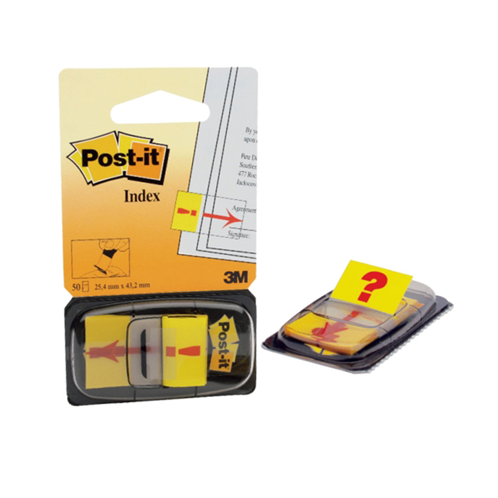3M POST-IT INDEX TABS YELLOW 25.4X43.2mm (MMM680Y)