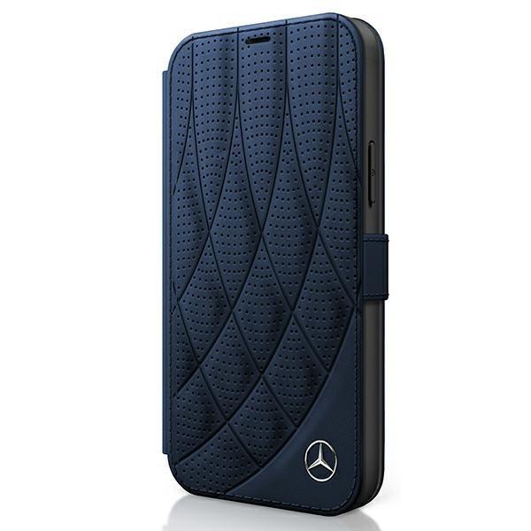 Дизайнерски кожен калъф (естествена кожа), тип портфейл за iPhone 12, iPhone 12 Pro - Mercedes-Benz Bow Line Booktype Leather Case (тъмносин) | JAR Computers Дизайнерски кожен калъф (естествена кожа), тип портфейл за iPhone 12, iPhone 12 Pro - Mercedes-Benz Bow Line Booktype Leather Case (тъмносин)