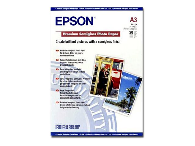 EPSON Premium semi gloss photo paper inkjet 251g/m2 A3 20 sheets 1-pack | JAR Computers EPSON Premium semi gloss photo paper inkjet 251g/m2 A3 20 sheets 1-pack