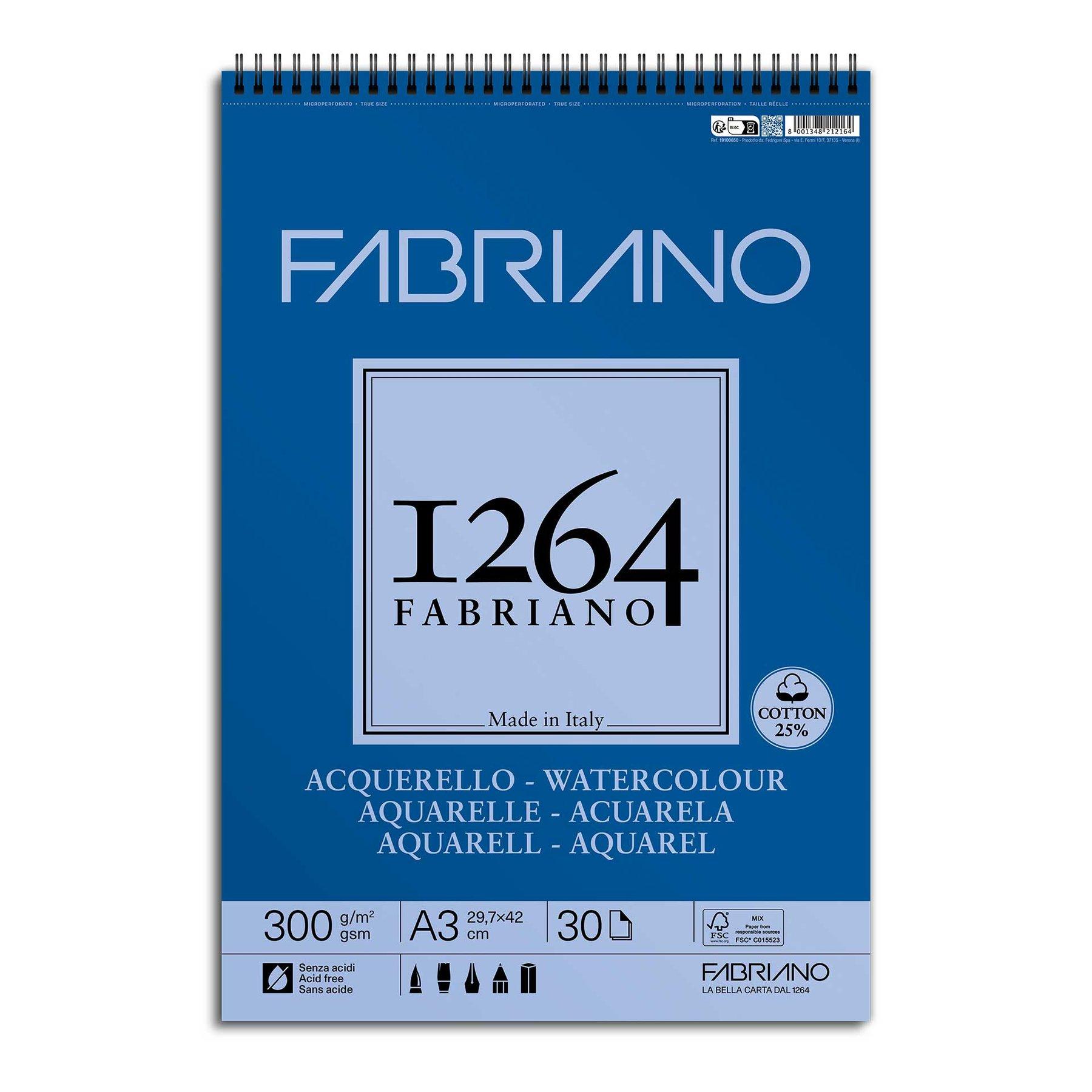 Fabriano Скицник, акварелен, А3, 300 g/m2, зърнеста текстура, 30 листа | JAR Computers Fabriano Скицник, акварелен, А3, 300 g/m2, зърнеста текстура, 30 листа