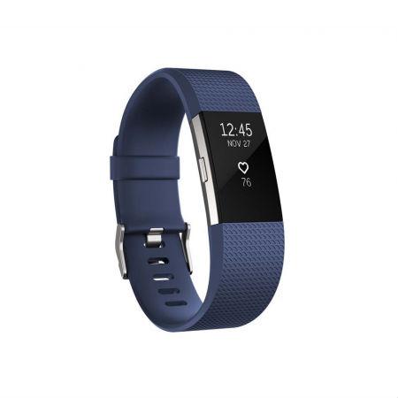 Fitbit Charge 2 Blue Silver - Large Size - гривна с дисплей за следене на дневната и нощна активност на организма за iOS и Android (тъмносин) | JAR Computers Fitbit Charge 2 Blue Silver - Large Size - гривна с дисплей за следене на дневната и нощна активност на организма за iOS и Android (тъмносин)