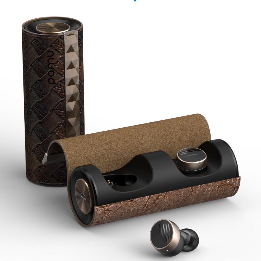 Иновативни безжични Bluetooth слушалки с микрофон (тъмно злато) - PaMu Scroll TWS Headset Rock and Roll | JAR Computers Иновативни безжични Bluetooth слушалки с микрофон (тъмно злато) - PaMu Scroll TWS Headset Rock and Roll