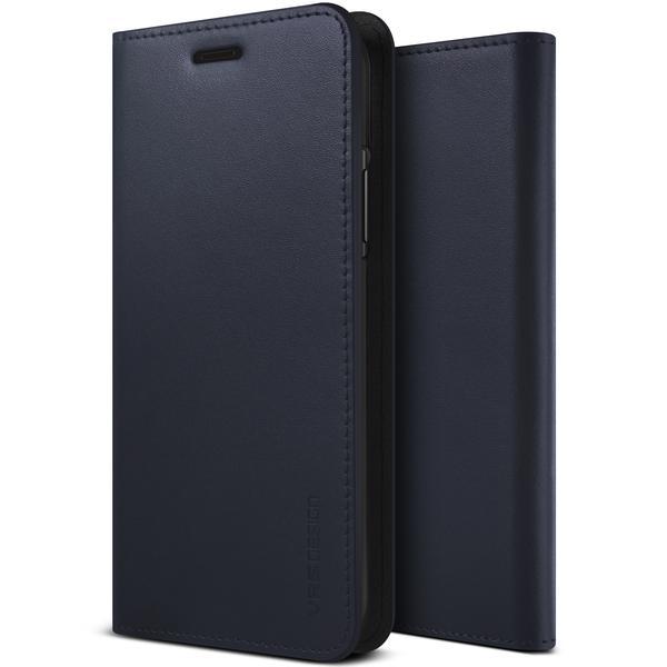 Кожен калъф (естествена кожа), тип портфейл за iPhone XS, iPhone X - Verus Genuine Leather Diary Case (тъмносин) | JAR Computers Кожен калъф (естествена кожа), тип портфейл за iPhone XS, iPhone X - Verus Genuine Leather Diary Case (тъмносин)