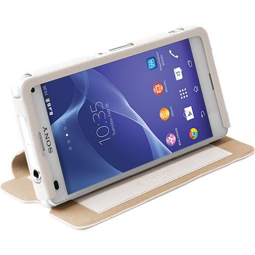 Кожен калъф, тип портфейл и поставка за Sony Xperia Z3 Compact - Krusell Malmö Flip Cover (бял) | JAR Computers Кожен калъф, тип портфейл и поставка за Sony Xperia Z3 Compact - Krusell Malmö Flip Cover (бял)