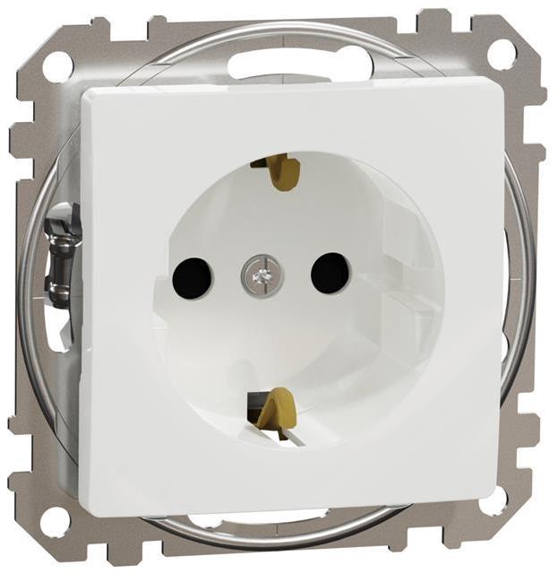 Контакт шуко с детска защита авт. цвят Бял Sedna SE | JAR Computers Контакт шуко с детска защита авт. цвят Бял Sedna SE