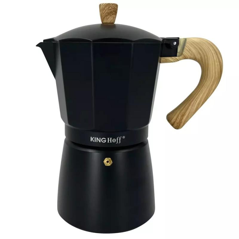 Кубинска кафеварка Kinghoff KH 1888, 12 чаши, 600 мл, Алуминий, Индукция, Черен