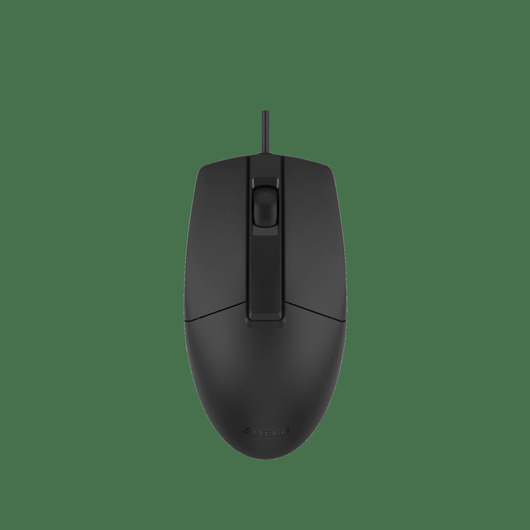 Мишка A4Tech OP-330S, с кабел, безшумна, USB, черна
