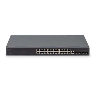 Мрежов суич DIGITUS 19 Switch - 29 Ports - 24 RJ45 Ports (10/100/1000) - 4x 10G SFP+ - 1x Uplink | JAR Computers Мрежов суич DIGITUS 19 Switch - 29 Ports - 24 RJ45 Ports (10/100/1000) - 4x 10G SFP+ - 1x Uplink