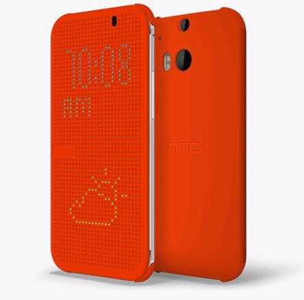 Оригинален кейс с активен капак за HTC One 2 M8 - HTC Case Dot Flip HC M100 (оранжев) | JAR Computers Оригинален кейс с активен капак за HTC One 2 M8 - HTC Case Dot Flip HC M100 (оранжев)