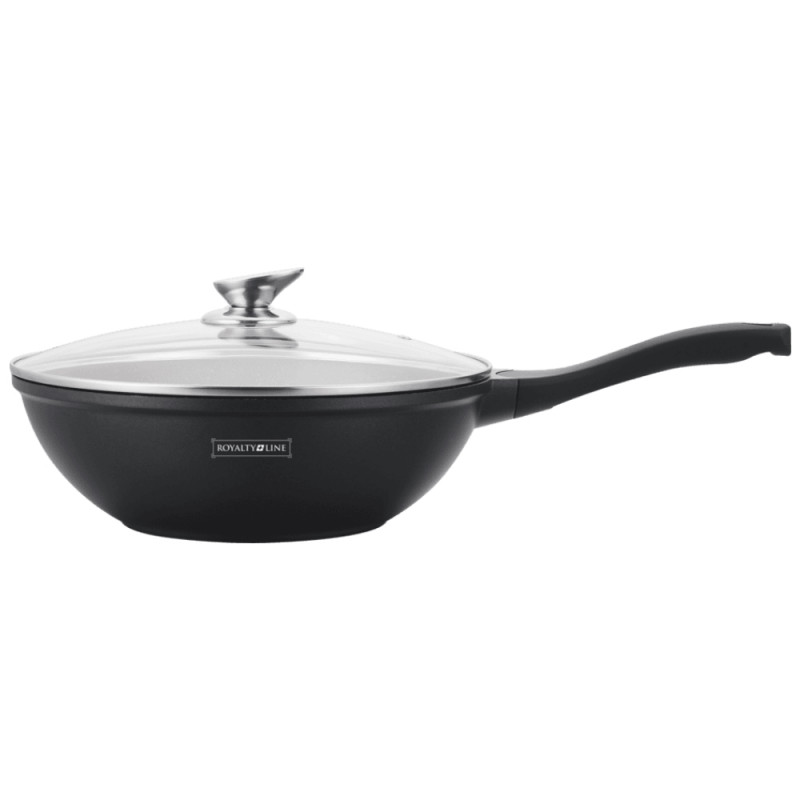 Уок тиган Royalty Line RL-BW30M, 30см, Мраморно покритие, Индукция, Мека дръжка, Черен | JAR Computers Уок тиган Royalty Line RL-BW30M, 30см, Мраморно покритие, Индукция, Мека дръжка, Черен