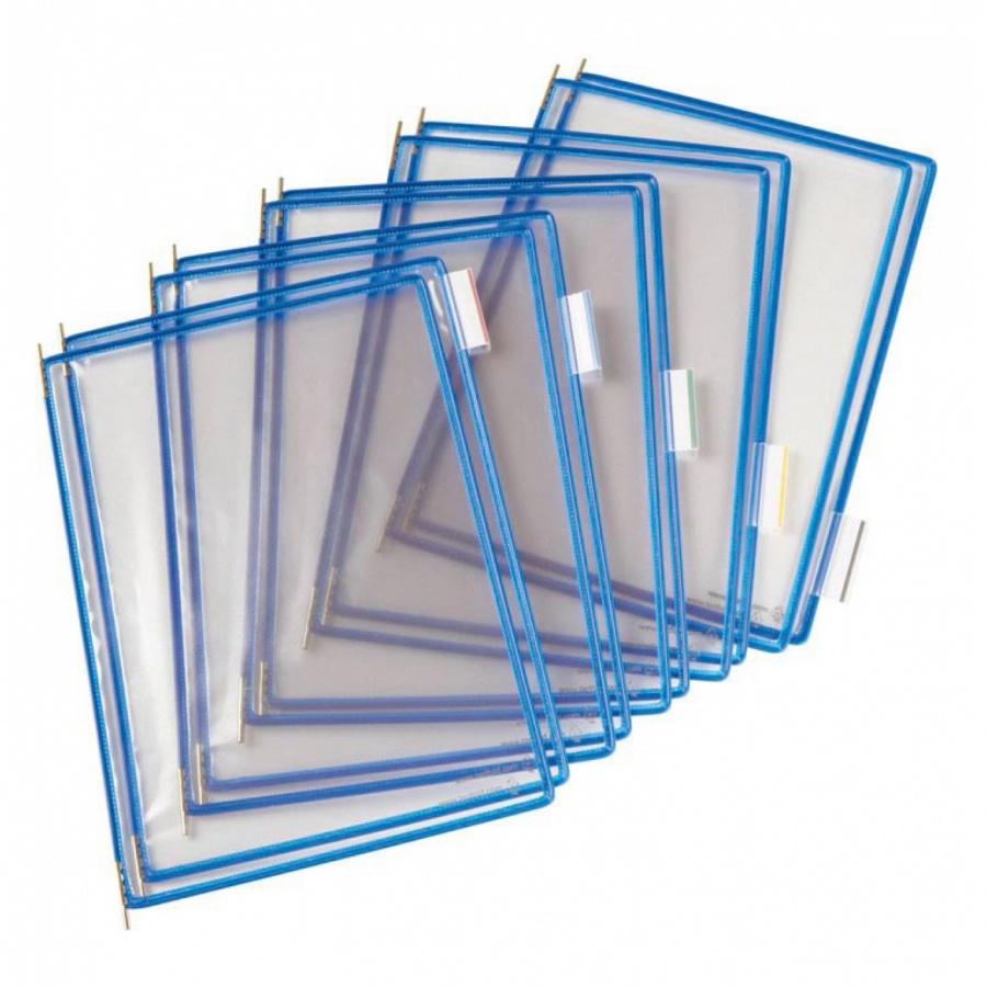 Джобове за информационна система Djois, PVC, А4, синя рамка,опаковка 10 бр. | JAR Computers Джобове за информационна система Djois, PVC, А4, синя рамка,опаковка 10 бр.
