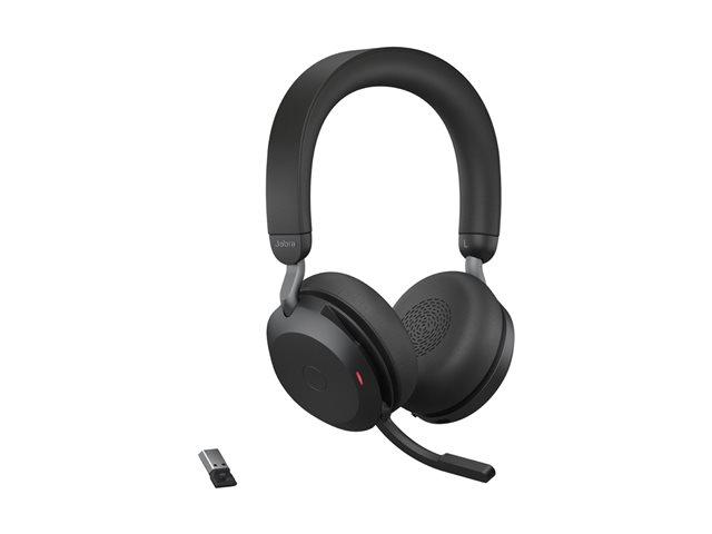 JABRA Evolve2 75 Headset on-ear Bluetooth wireless active noise cancelling USB-A noise isolating black Optimised for UC