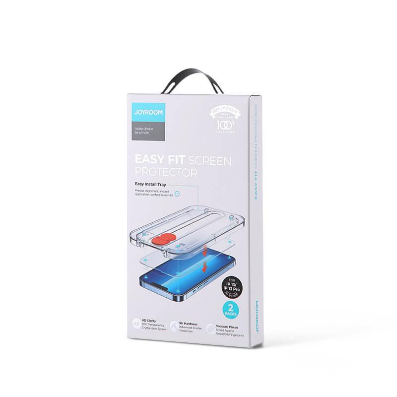 Калено стъклено защитно покритие за iPhone 13, iPhone 13 Pro (прозрачен) - Joyroom Easy Fit Tempered Glass Sreen Protector (2 броя) | JAR Computers Калено стъклено защитно покритие за iPhone 13, iPhone 13 Pro (прозрачен) - Joyroom Easy Fit Tempered Glass Sreen Protector (2 броя)