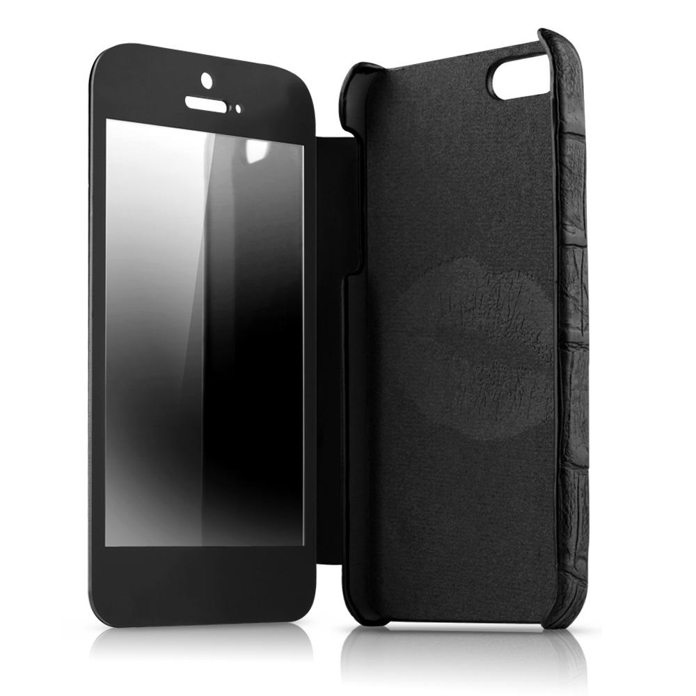Кожен калъф, тип портфейл и поставка за iPhone 5, iPhone 5S, iPhone SE - Itskins Lipstick Leather Case (черен) | JAR Computers Кожен калъф, тип портфейл и поставка за iPhone 5, iPhone 5S, iPhone SE - Itskins Lipstick Leather Case (черен)