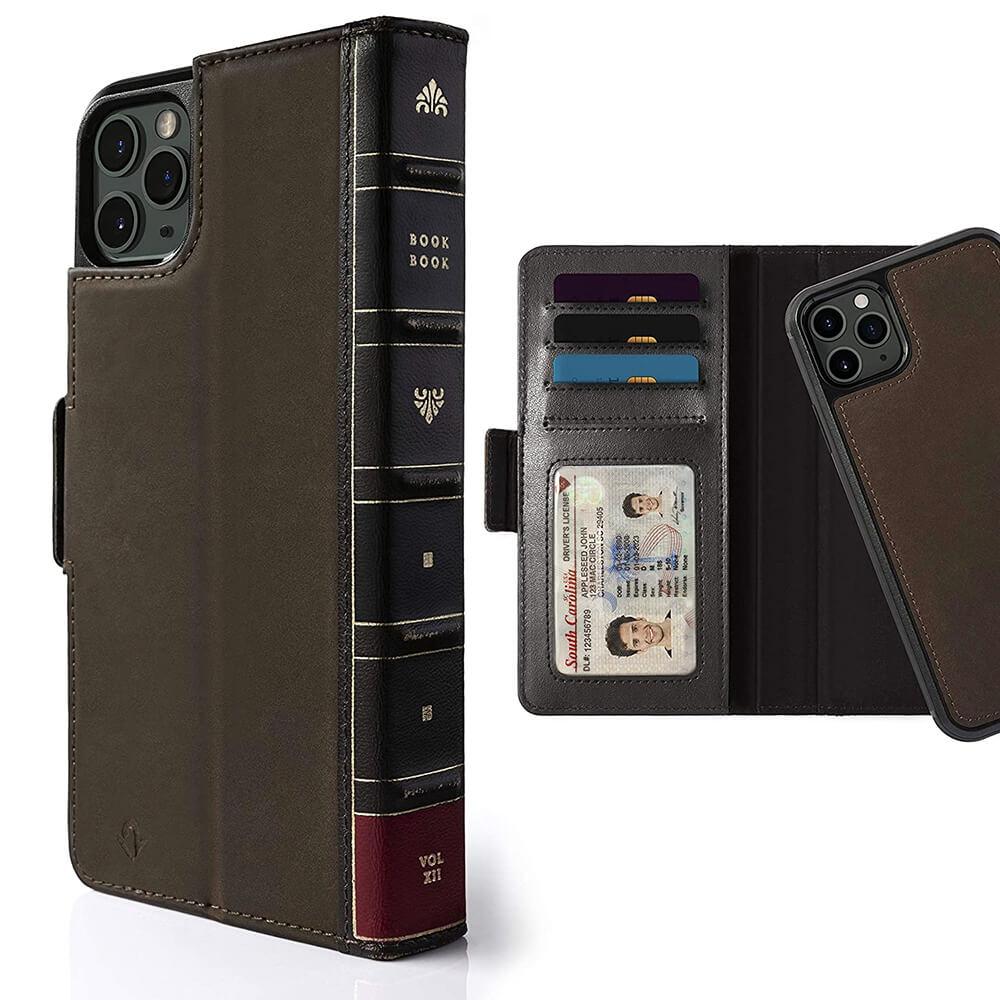 Луксозен кожен калъф (с кейс) тип портфейл за iPhone 11 Pro - TwelveSouth BookBook v2 (кафяв) | JAR Computers Луксозен кожен калъф (с кейс) тип портфейл за iPhone 11 Pro - TwelveSouth BookBook v2 (кафяв)