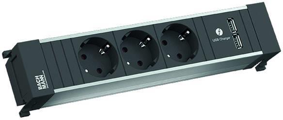 Модул за POWER FRAME 4M с 3х Шуко и USB тип A+C, цвят Черен, Bachmann | JAR Computers Модул за POWER FRAME 4M с 3х Шуко и USB тип A+C, цвят Черен, Bachmann