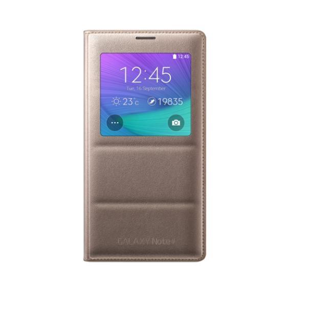 Оригинален кожен калъф за Samsung Note 4 - Samsung S-View Cover EF-CN910BEEGWW (златист) | JAR Computers Оригинален кожен калъф за Samsung Note 4 - Samsung S-View Cover EF-CN910BEEGWW (златист)
