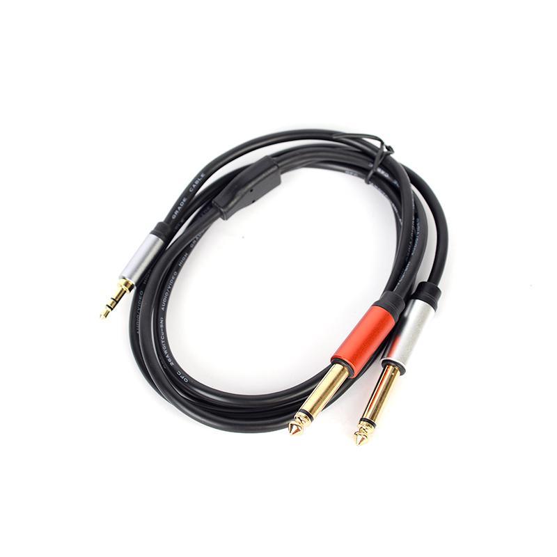 CABLE MONO 2 x 6.3 MALE to 3.5 STEREO MALE/1m