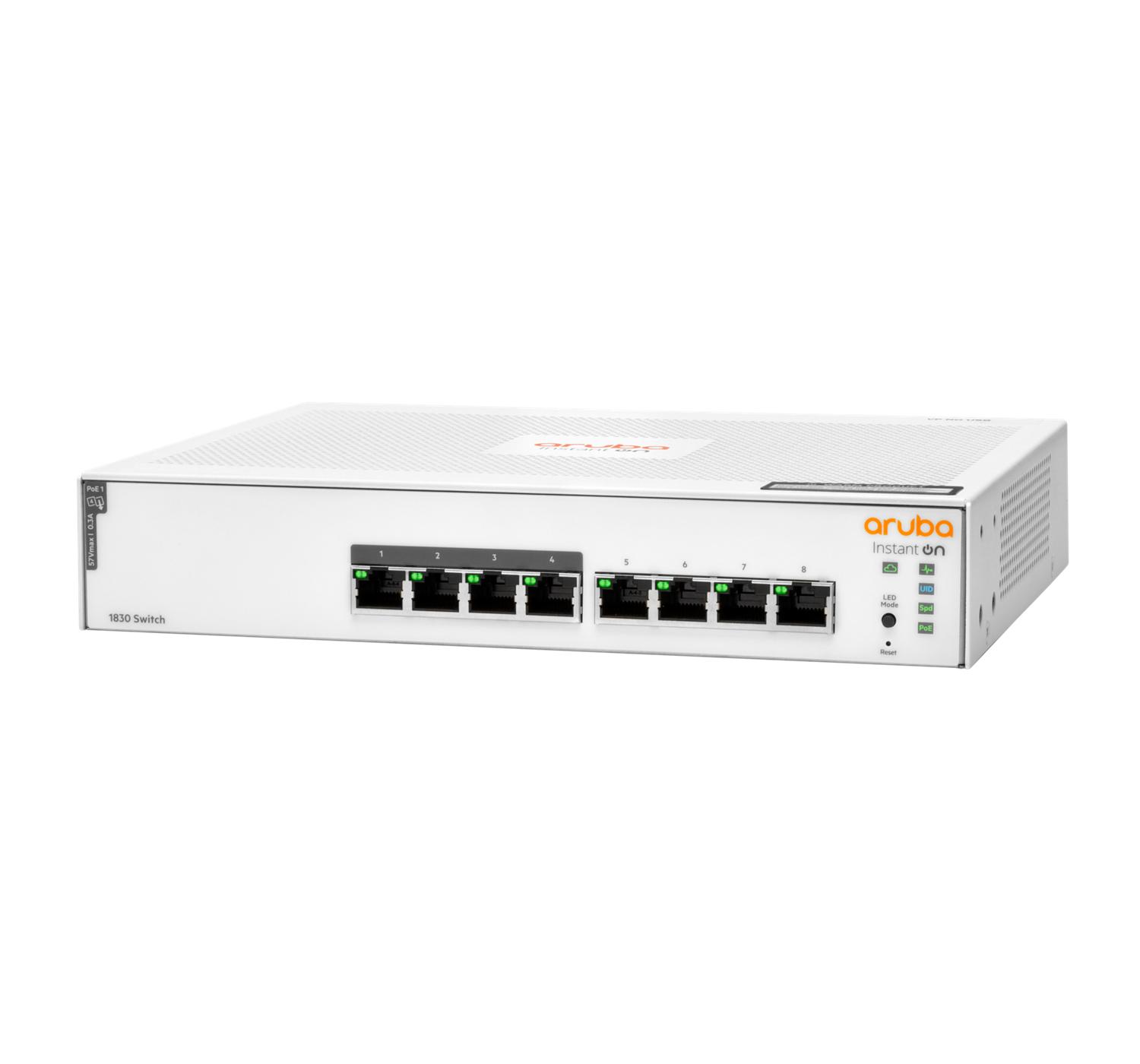 HPE Networking Instant On 1830 8G 4p Class4 PoE 65W Switch | JAR Computers HPE Networking Instant On 1830 8G 4p Class4 PoE 65W Switch