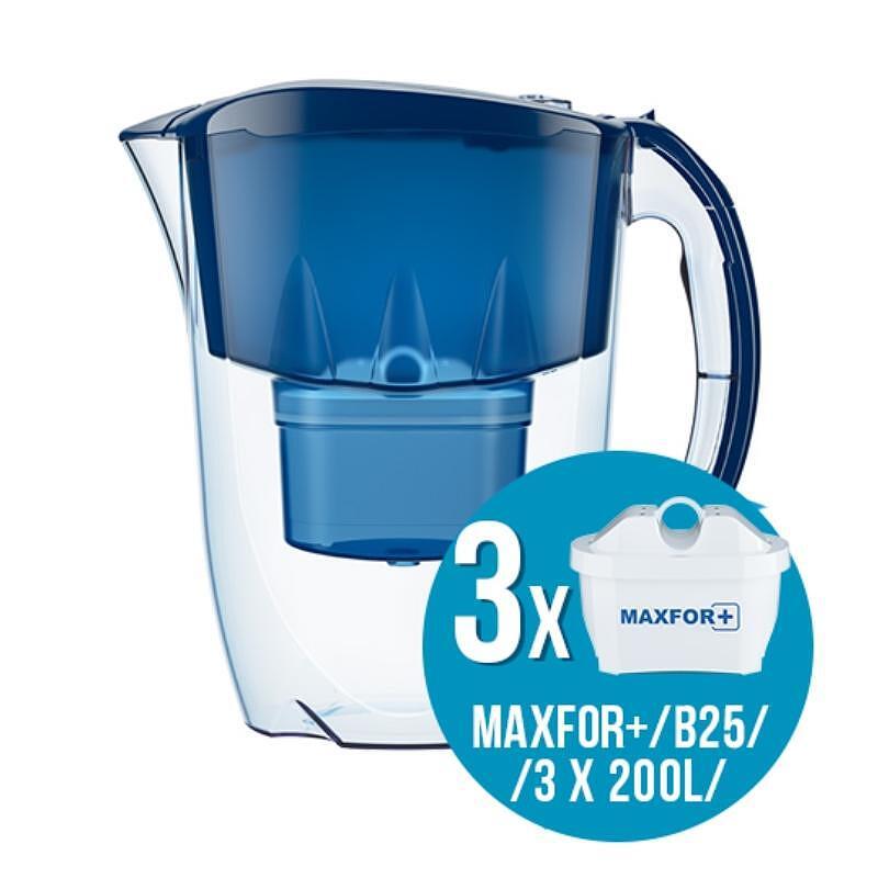 Кана за вода Aquaphor ДЖАСПЪР СИНЯ + 3БР ФИЛТЪР , 2,8 L