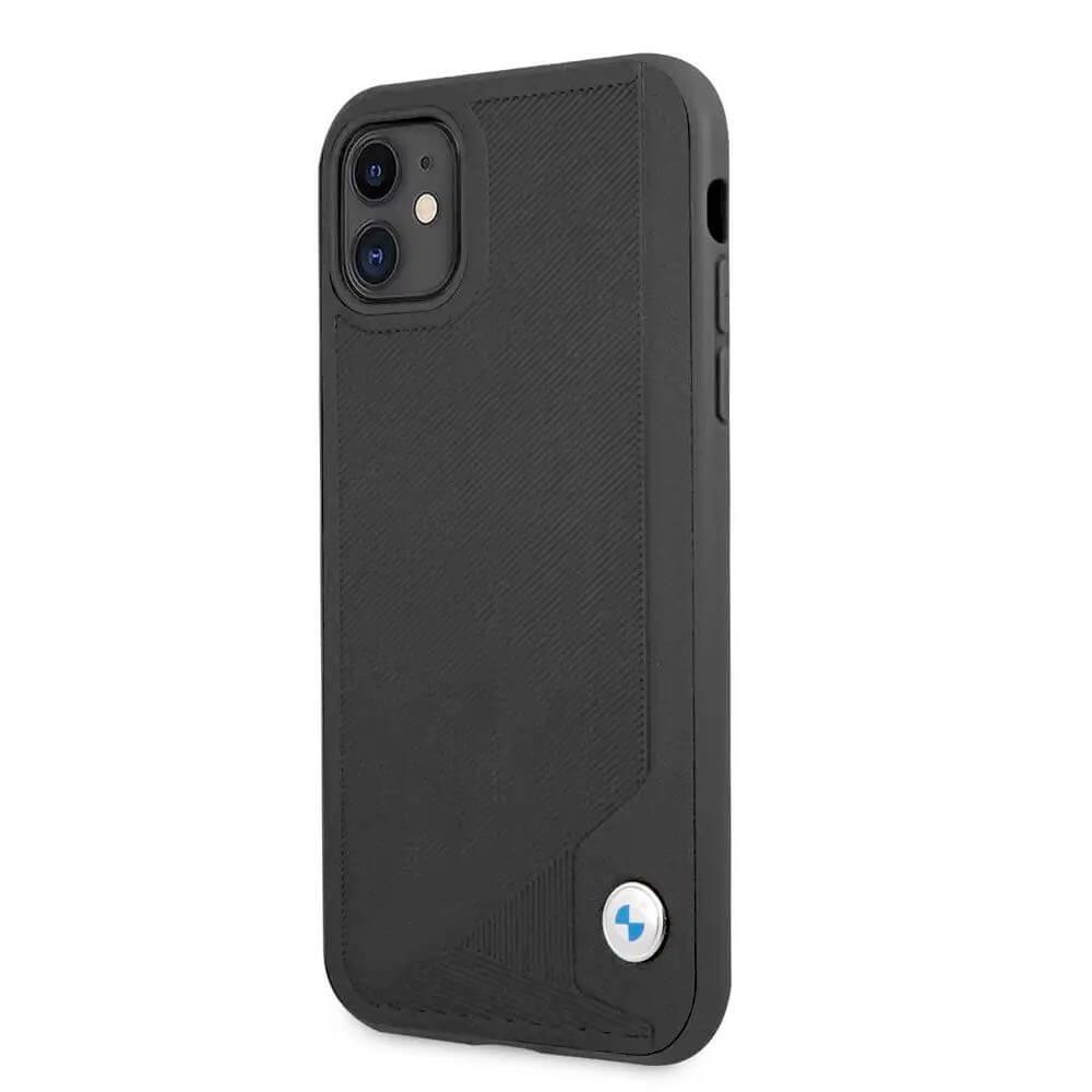 Кожен кейс (естествена кожа) за iPhone 11 - BMW Signature Leather Debossed Stripes Leather Case (черен) | JAR Computers Кожен кейс (естествена кожа) за iPhone 11 - BMW Signature Leather Debossed Stripes Leather Case (черен)
