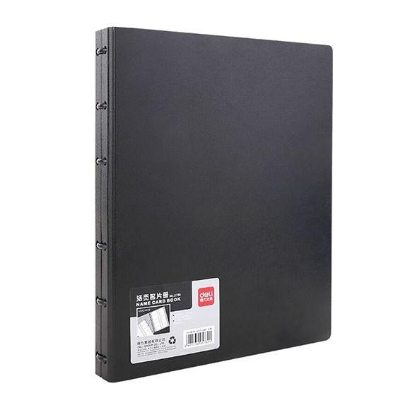 Визитник Deli Start, Е5780, за 600 визитки 255x312х30 мм, с разделители, РР, черен | JAR Computers Визитник Deli Start, Е5780, за 600 визитки 255x312х30 мм, с разделители, РР, черен